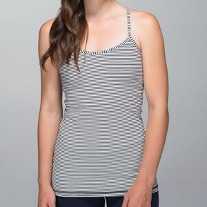 Lululemon Power Yoga Racerback Tank Top Stripe Fitted Yoga Athletic Tank